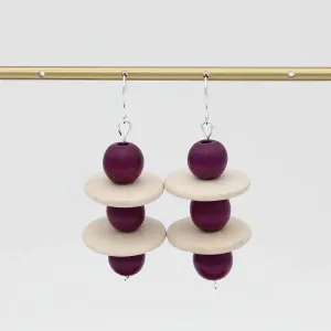 SYLCA Purple and Ivory Contemporary Earring