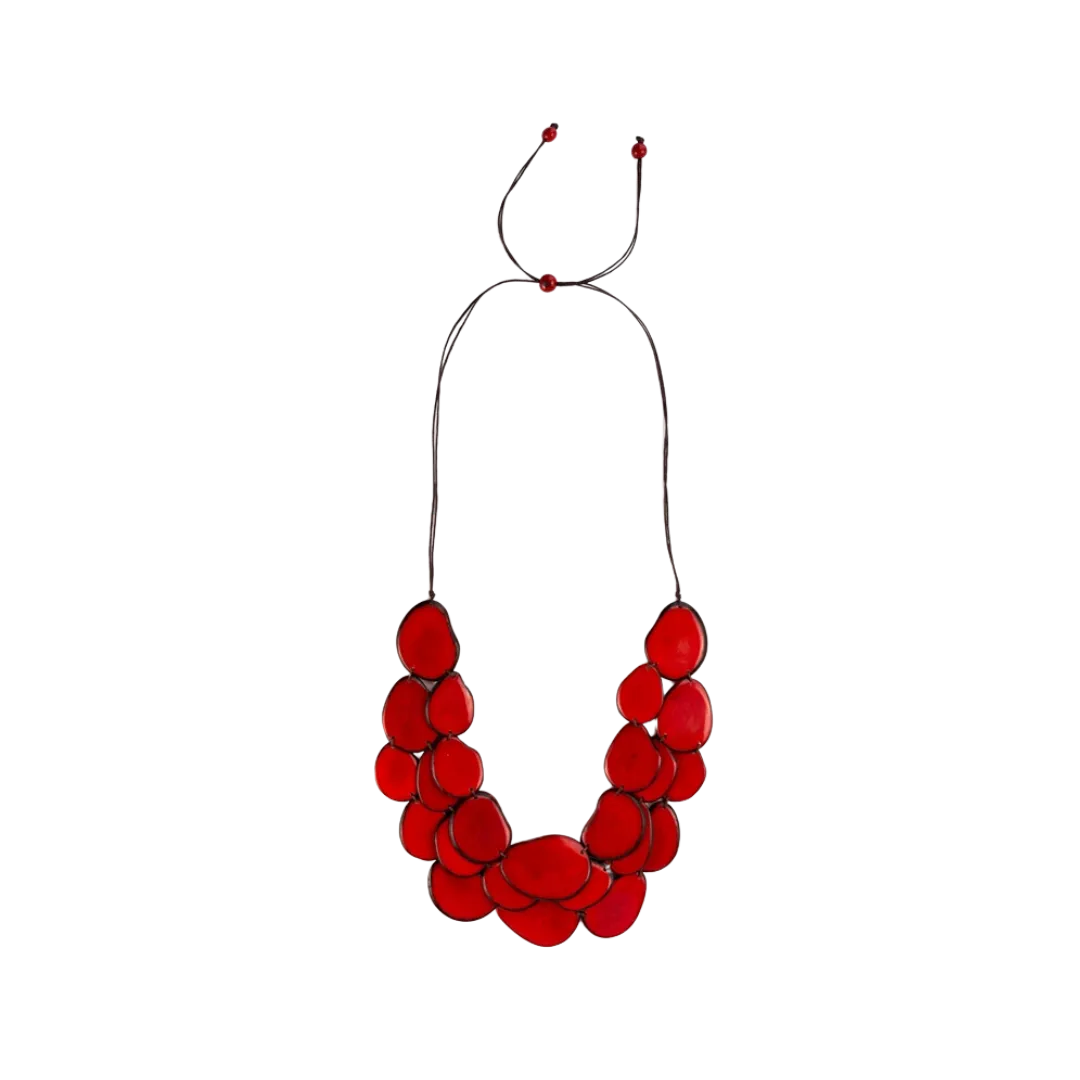 Tagua Women's Red Amigas Necklace