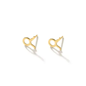 Taurus Sign Stud Earrings