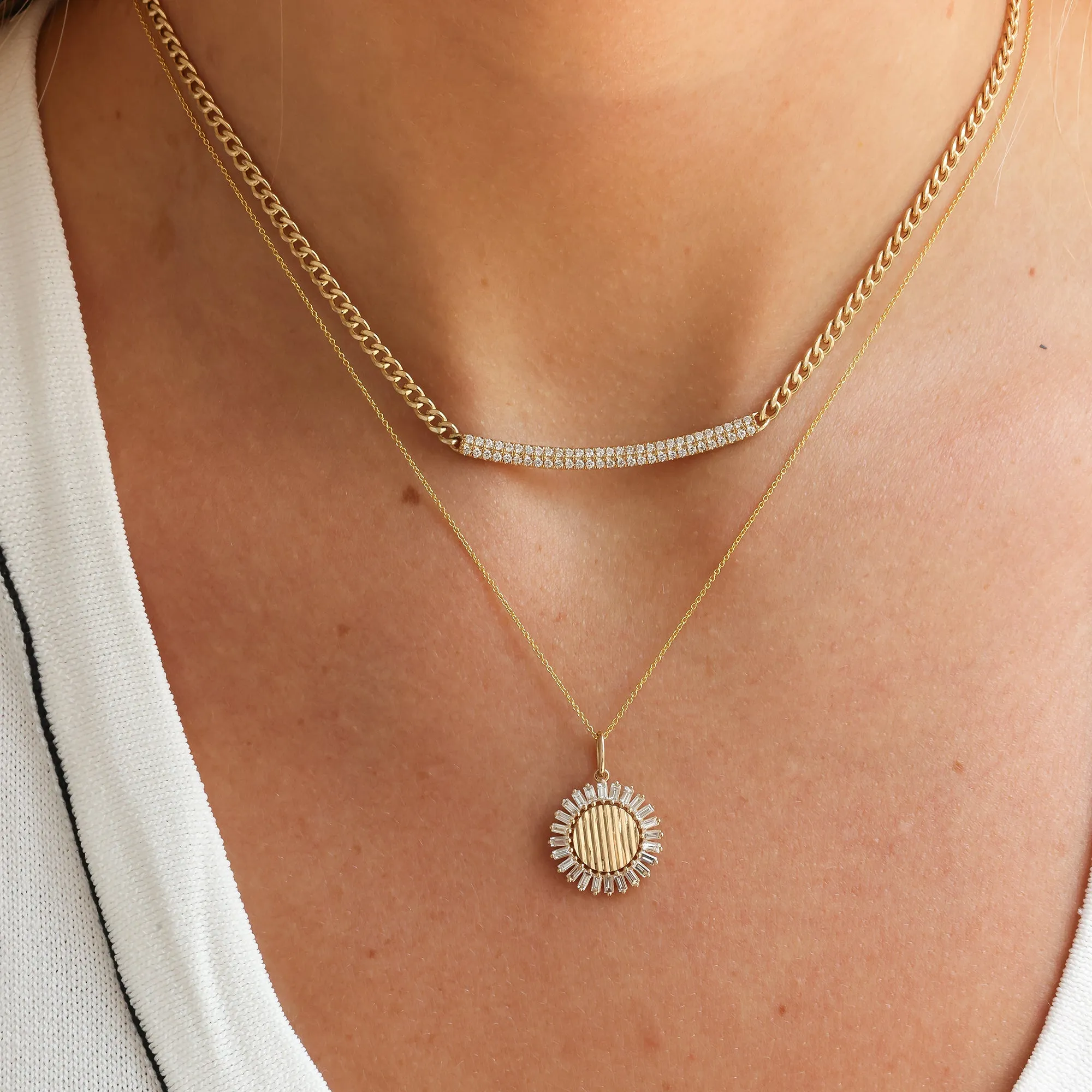 Teddi Paige Fluted Baguette Flower Charm