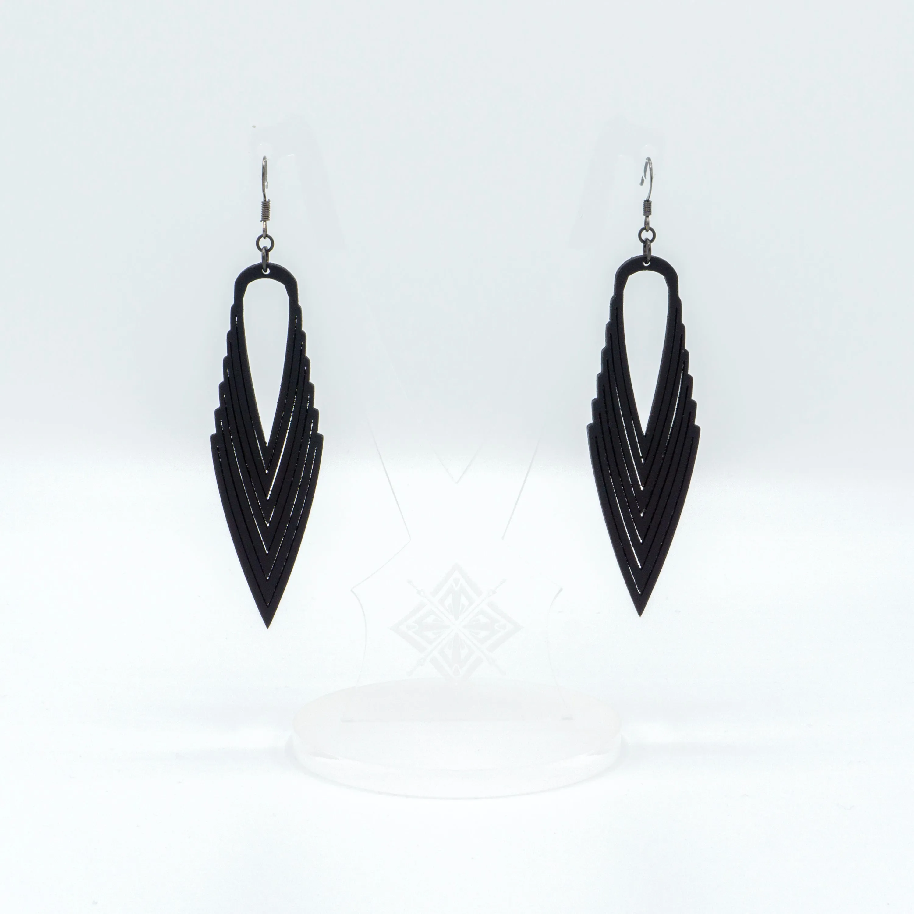 Terrabyte 04 // Leather Earrings - Black