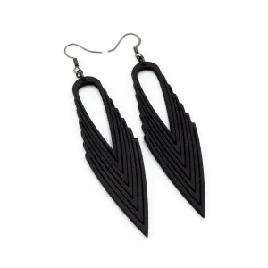Terrabyte 04 // Leather Earrings - Black