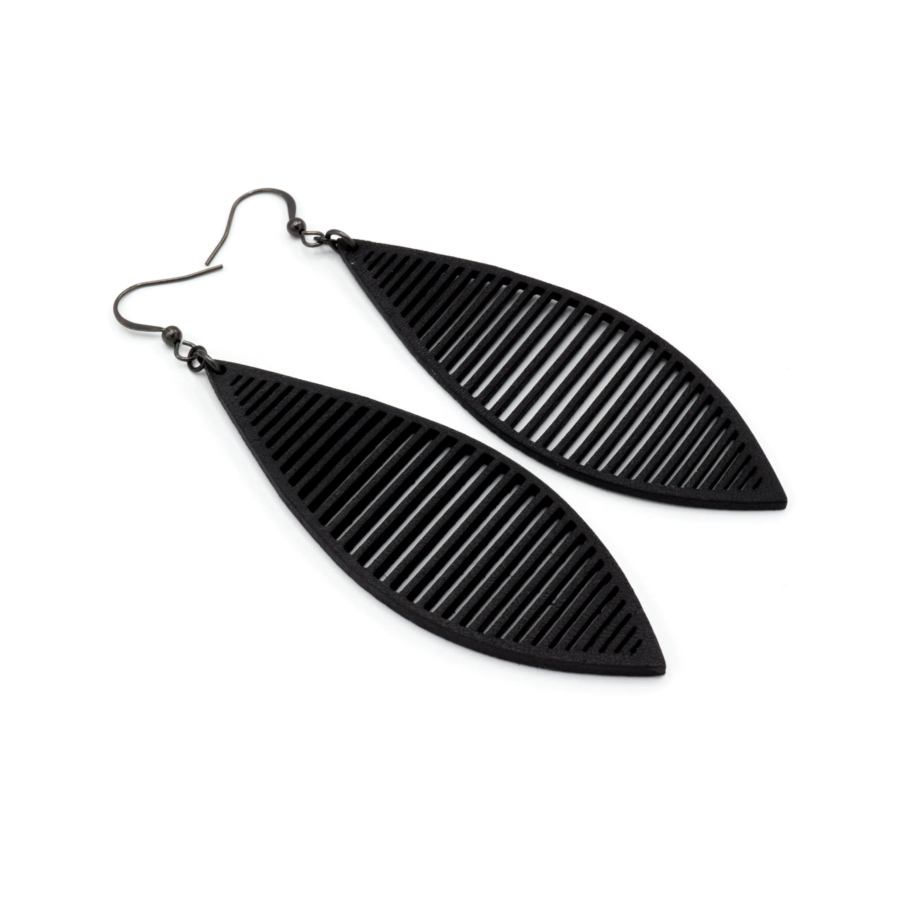 Terrabyte 11_3 // Leather Earrings - Black