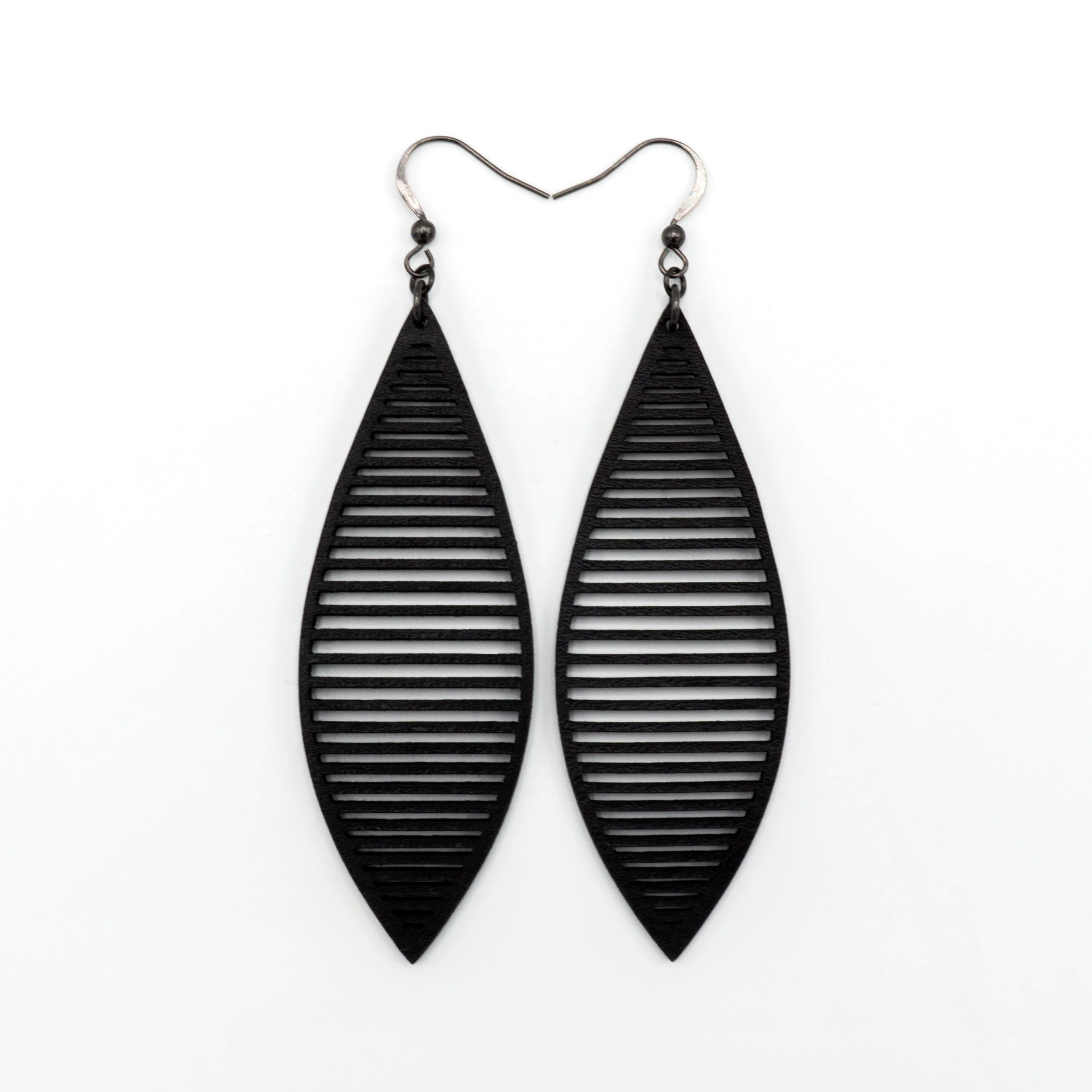 Terrabyte 11_3 // Leather Earrings - Black