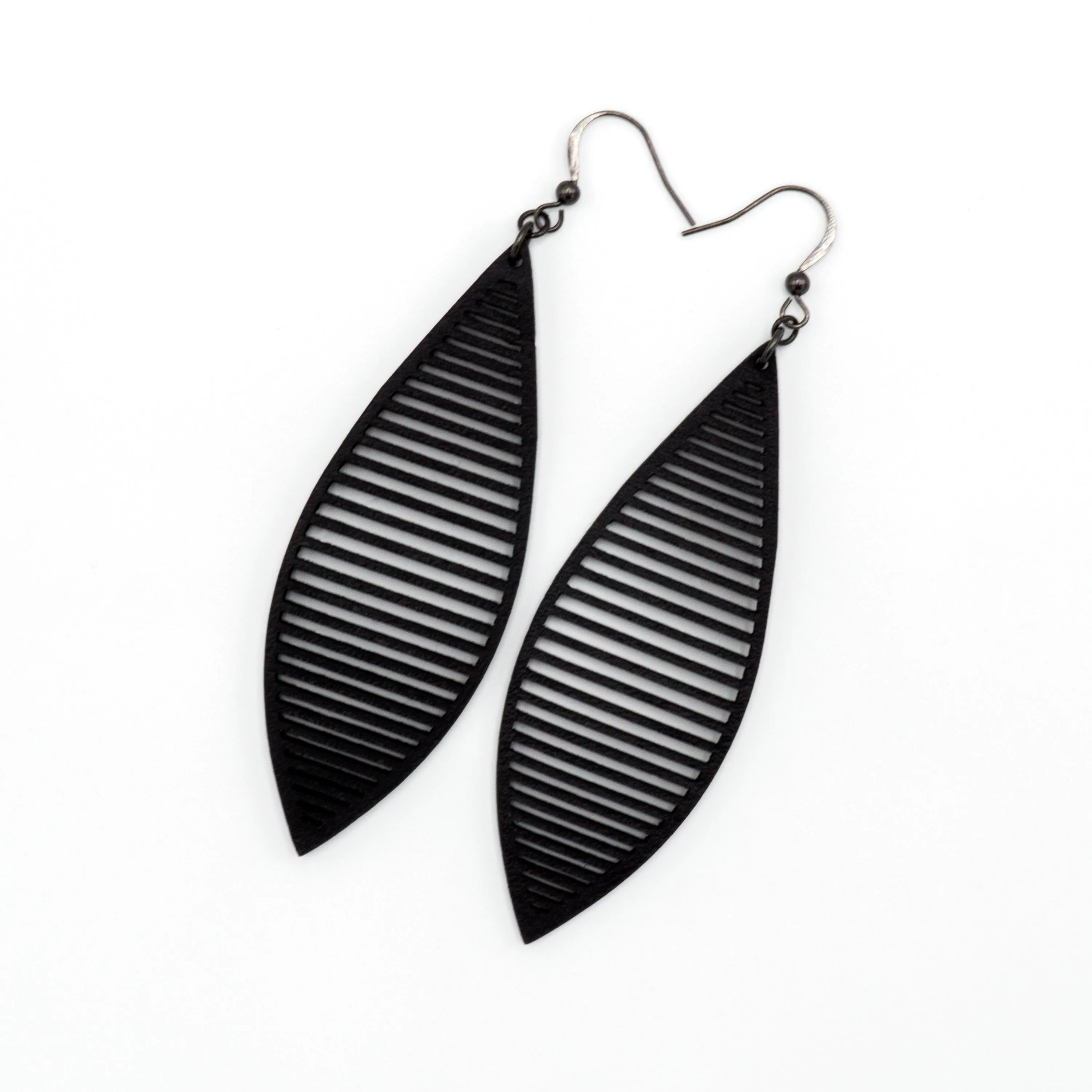 Terrabyte 11_3 // Leather Earrings - Black