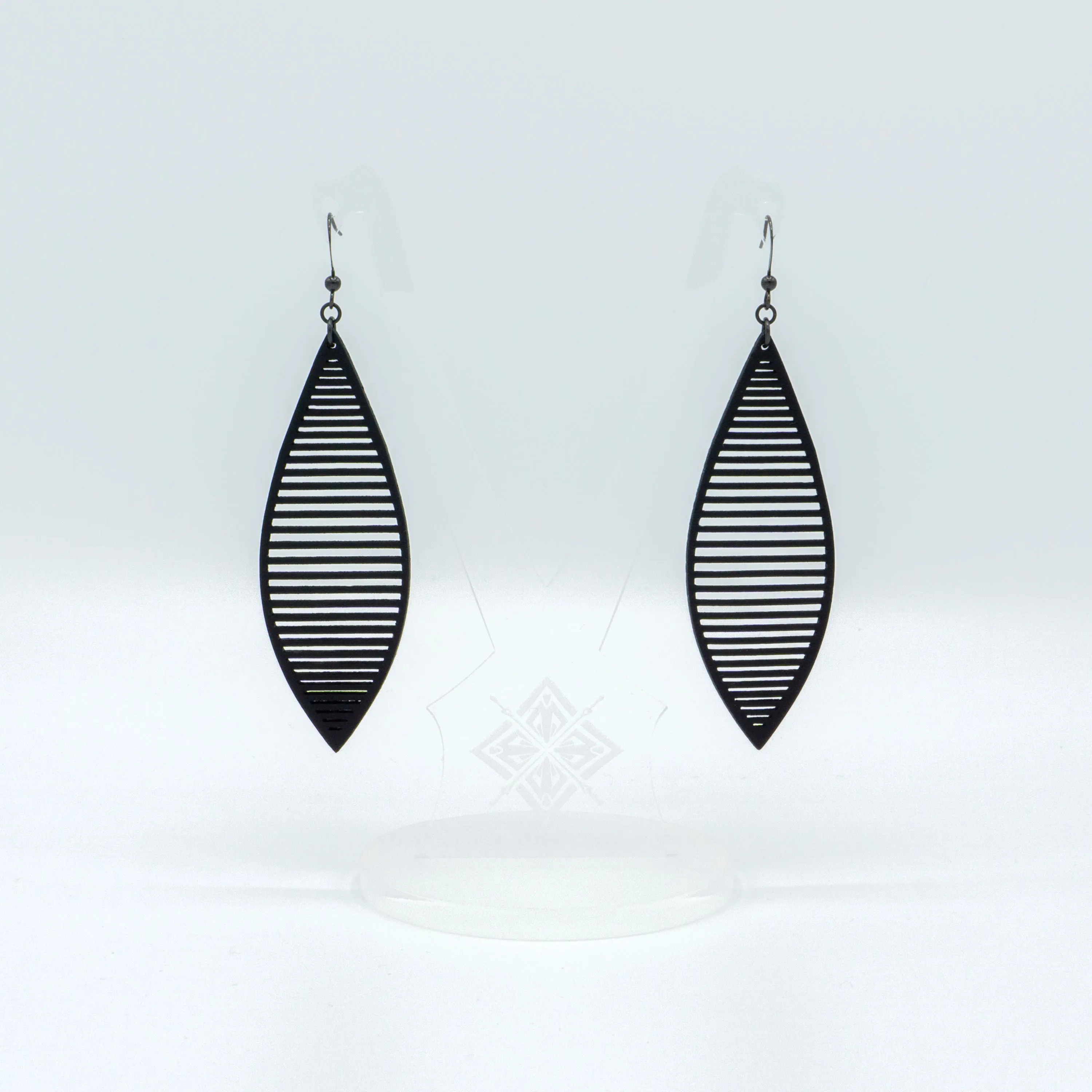 Terrabyte 11_3 // Leather Earrings - Black