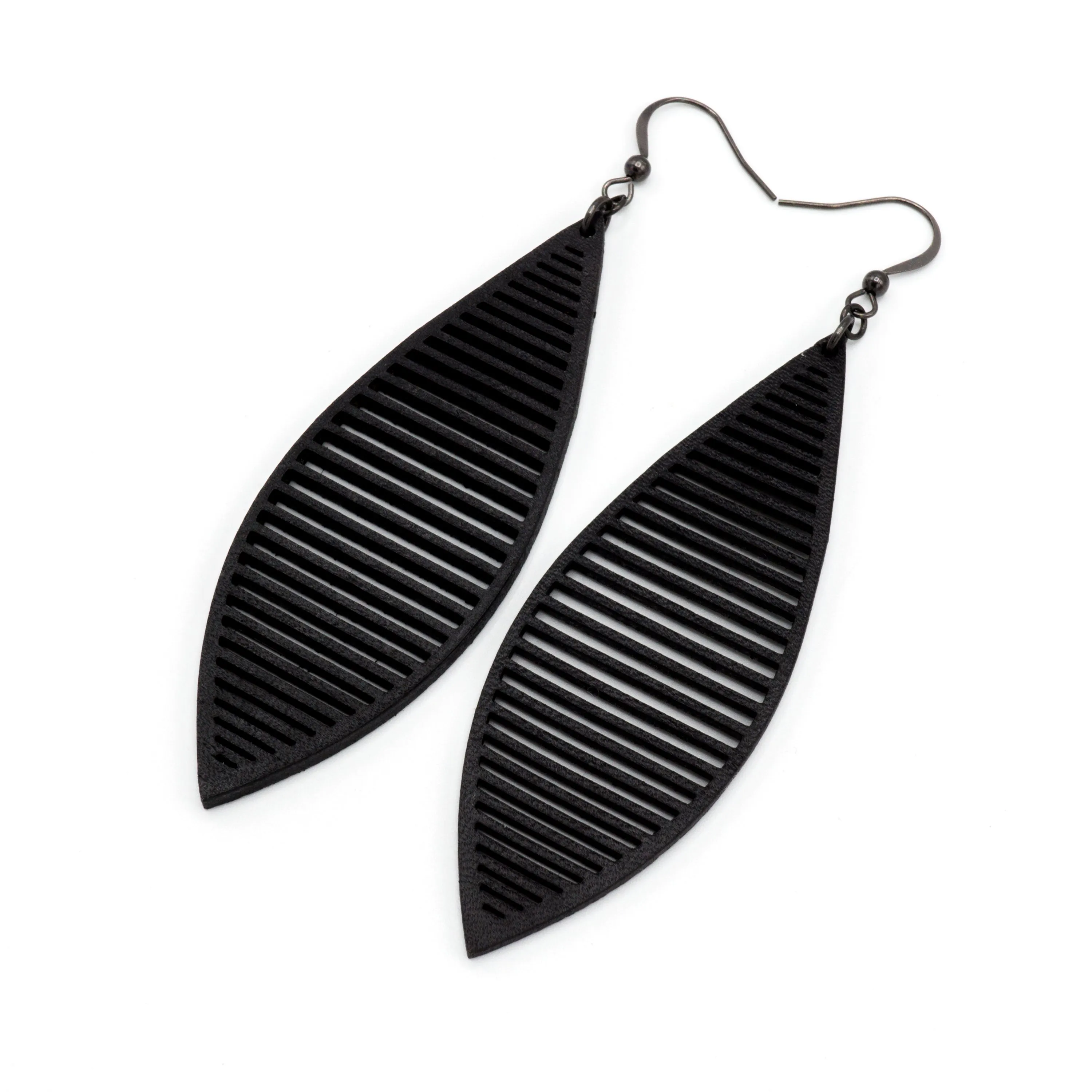Terrabyte 11_3 // Leather Earrings - Black