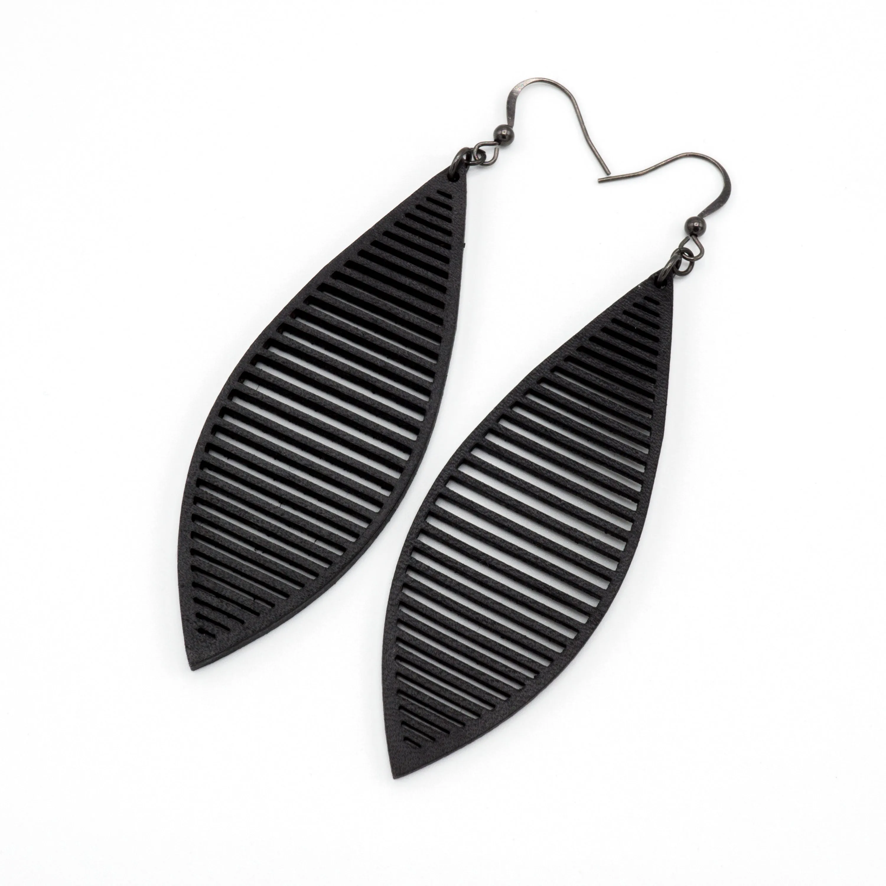 Terrabyte 11_3 // Leather Earrings - Black