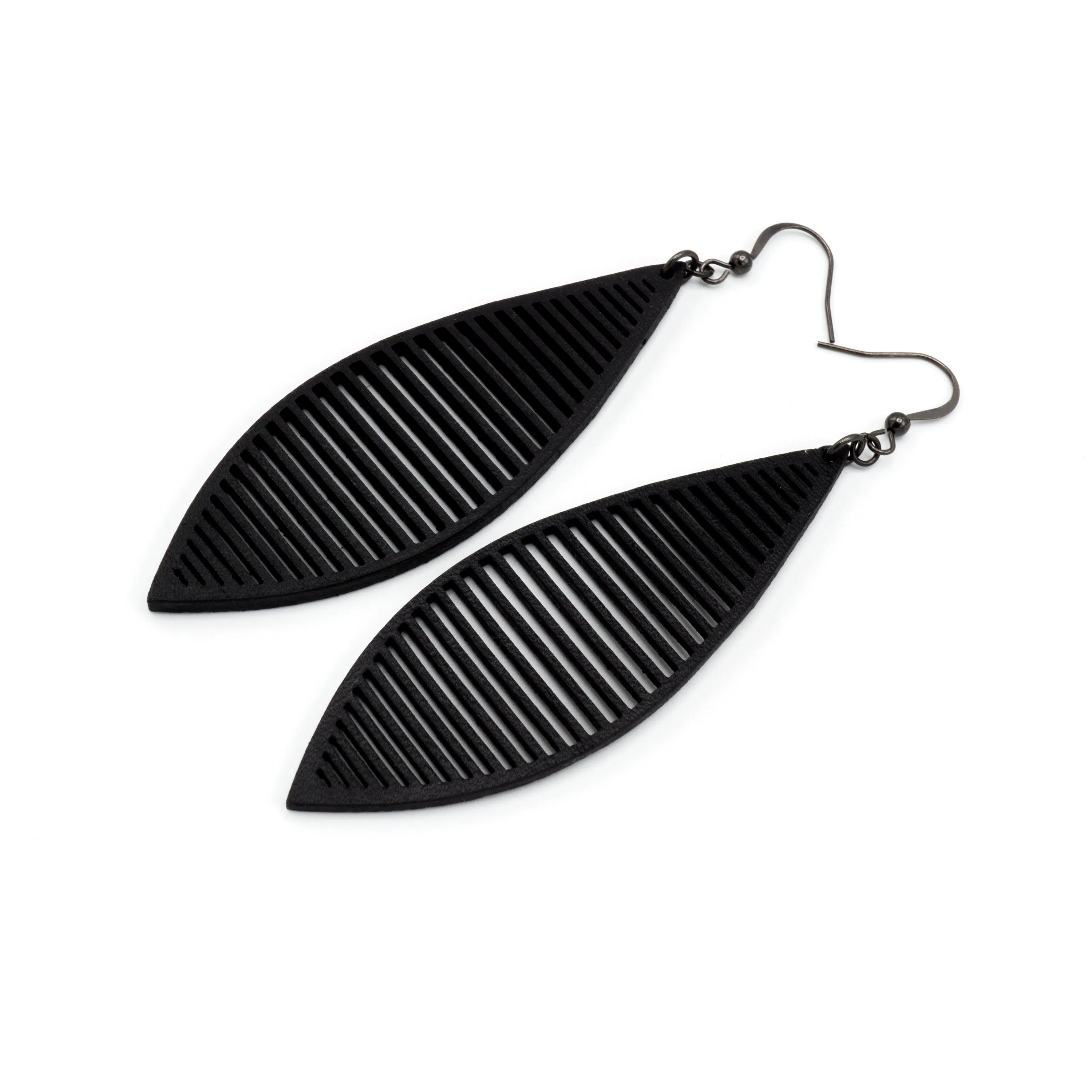 Terrabyte 11_3 // Leather Earrings - Black