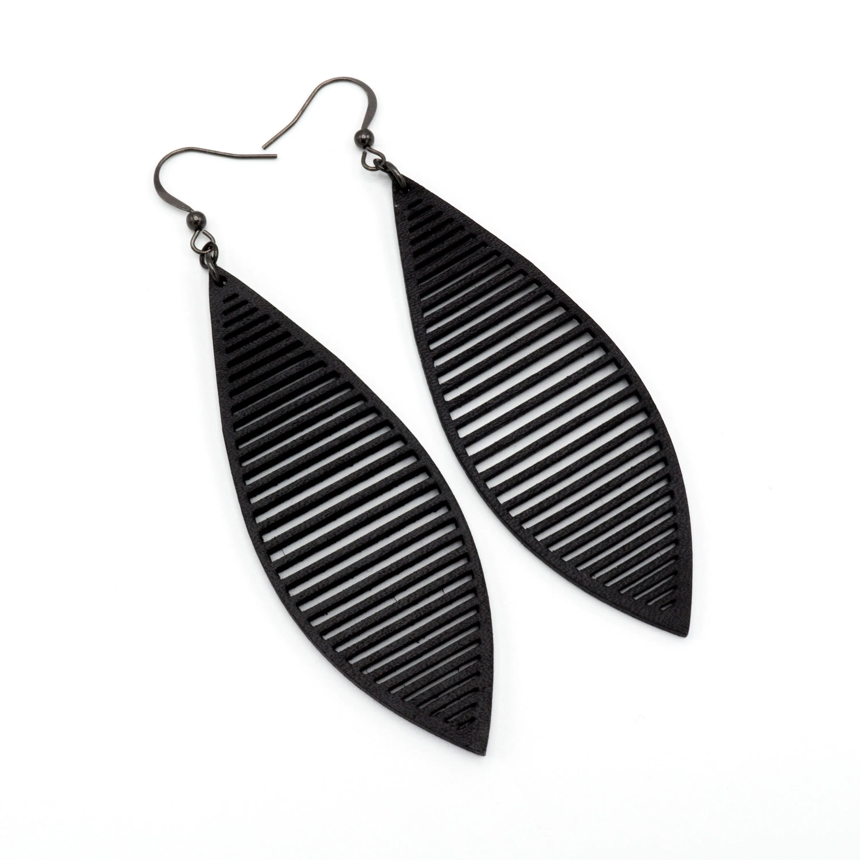 Terrabyte 11_3 // Leather Earrings - Black