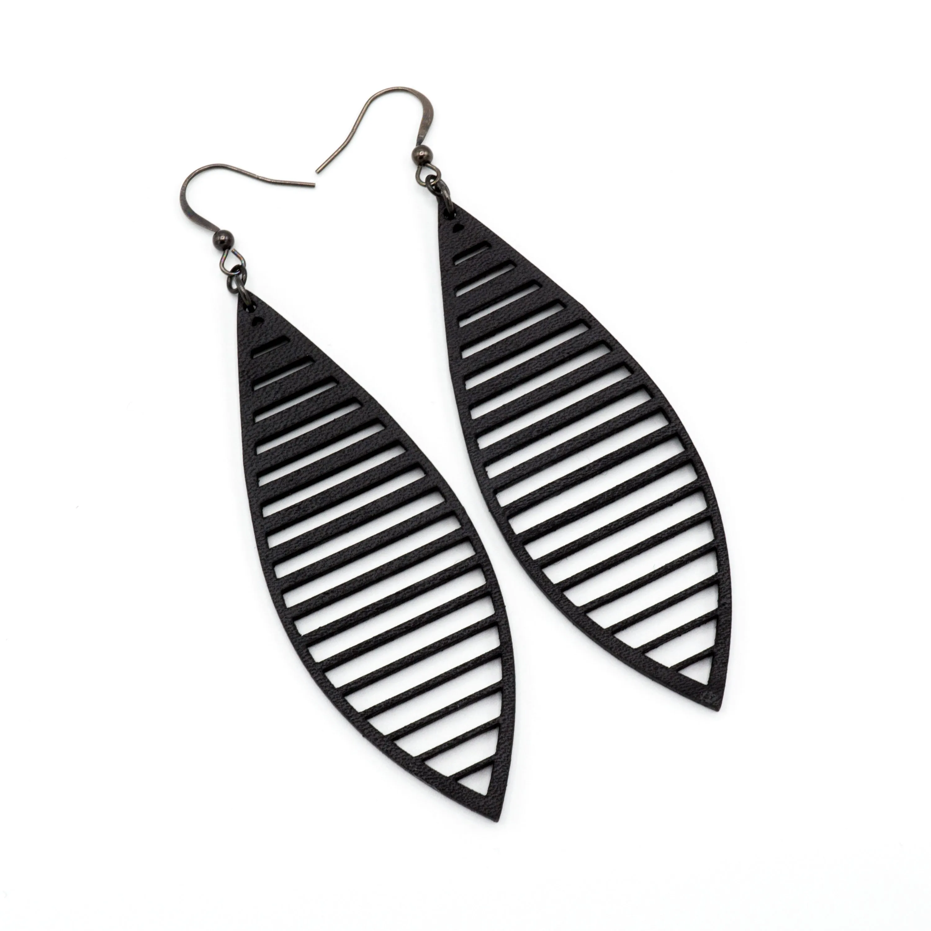 Terrabyte 11_5 // Leather Earrings - Black