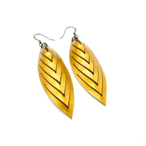 Terrabyte 14 [M] // Leather Earrings - Gold