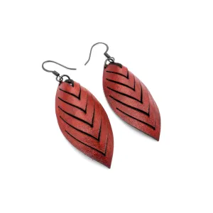 Terrabyte 14 [S] // Leather Earrings - Red