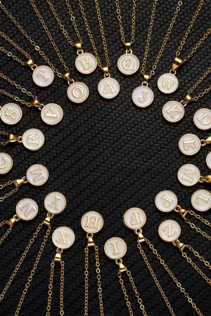 The Enamel Circle Initial Necklace
