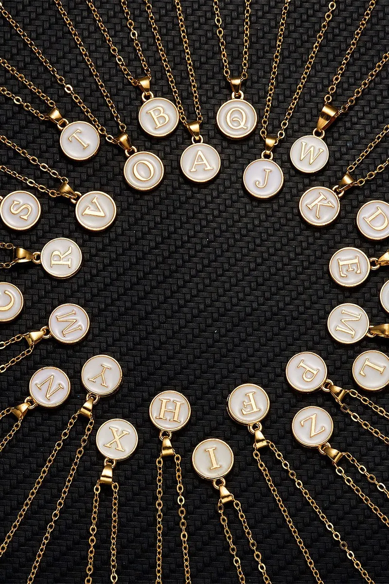 The Enamel Circle Initial Necklace