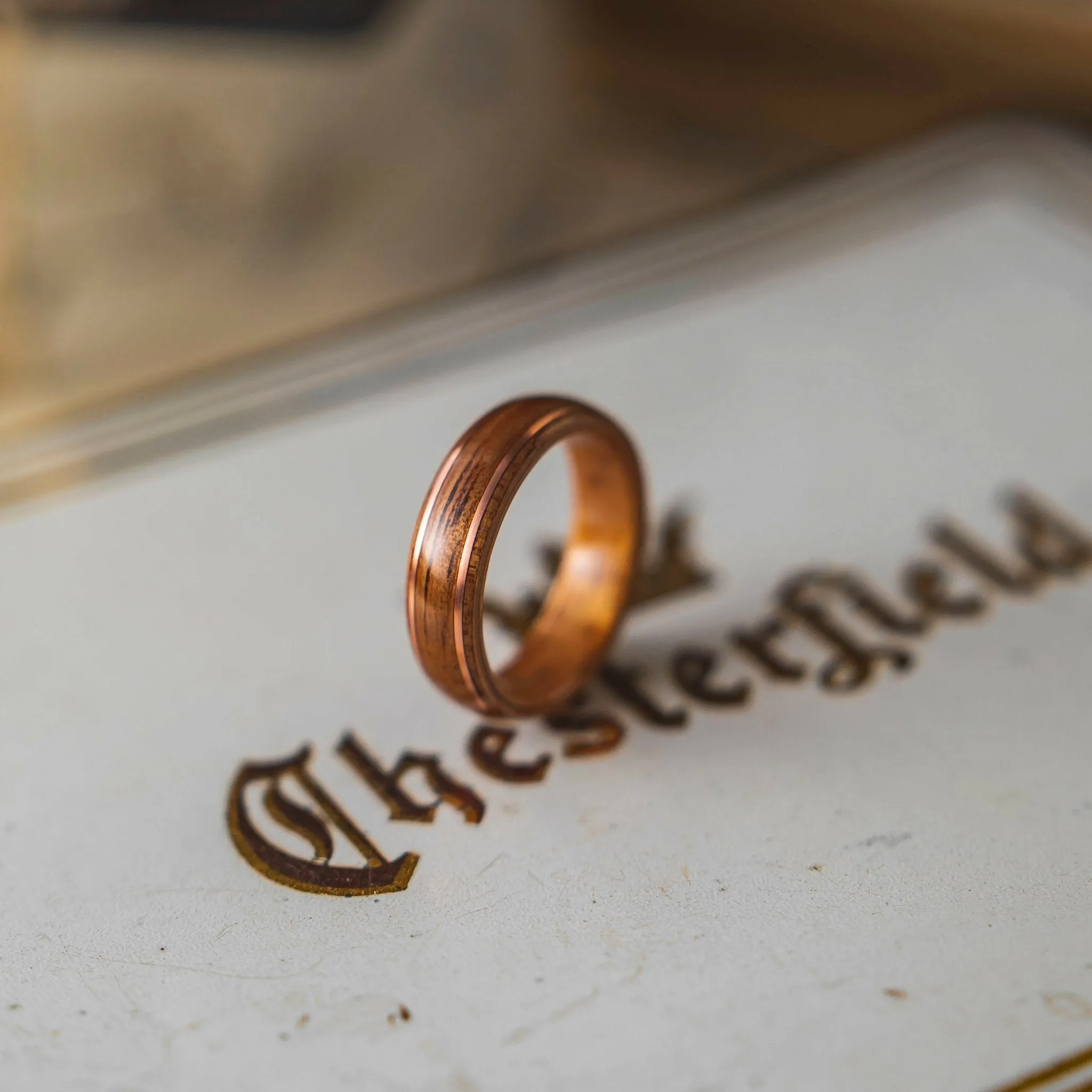 The Timeless Bentwood Ring - Koa Wood With Copper Inlay