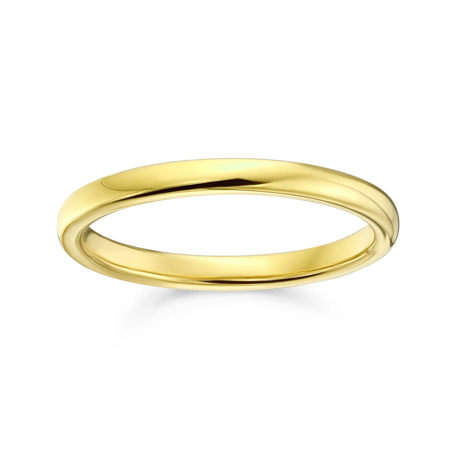 Thin Stackable Minimalist Tungsten Wedding Band Ring for Men - Black Dome Comfort Fit