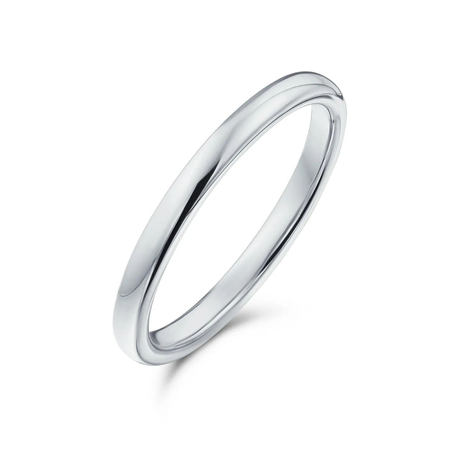 Thin Stackable Minimalist Tungsten Wedding Band Ring for Men - Black Dome Comfort Fit