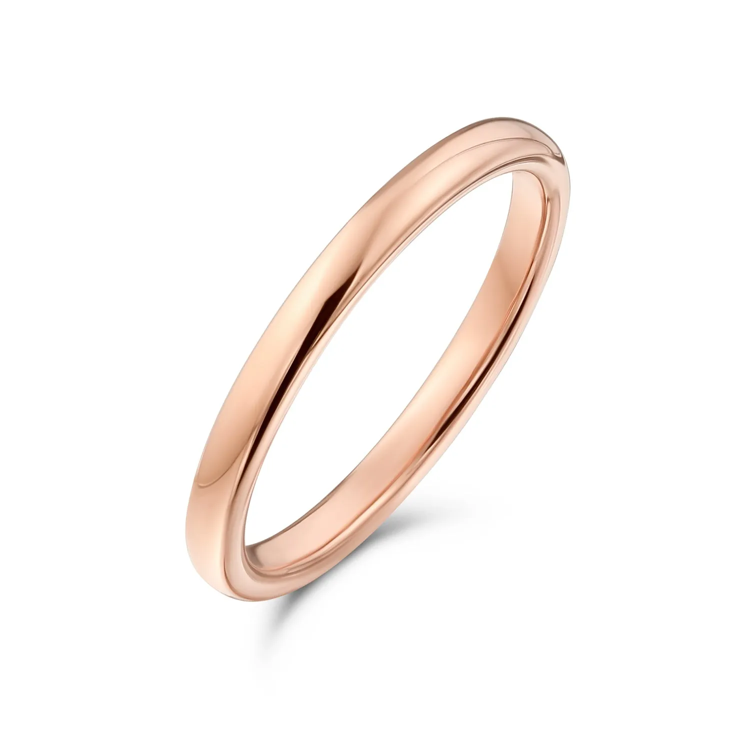 Thin Stackable Minimalist Tungsten Wedding Band Ring for Men - Black Dome Comfort Fit