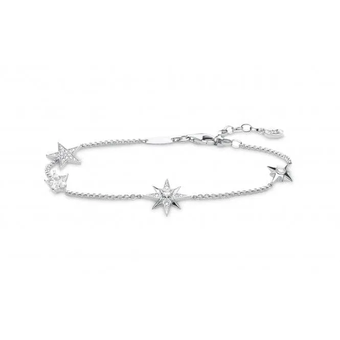 Thomas Sabo White Silver Magic Stars Multiple Star Bracelet A1916-051-14-L19v