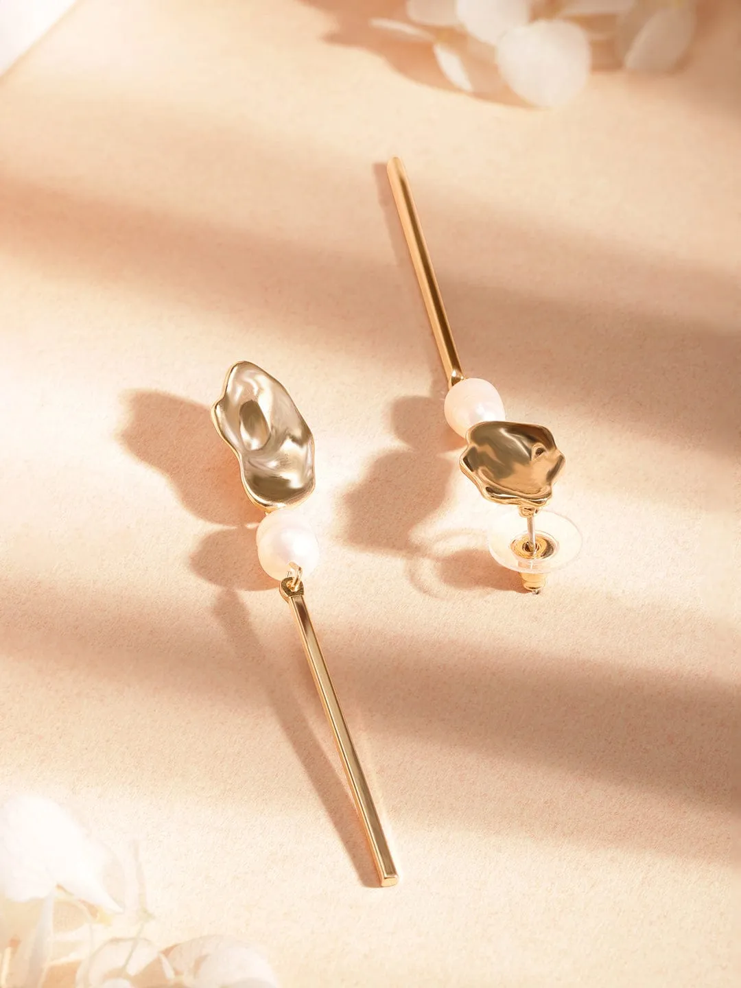 TOKYO TALKIES X Rubans Set Of 2 Gold-Plated Contemporary Earrings