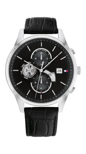 Tommy Hilfiger Weston Black Leather Black Dial Men's Watch 1710502