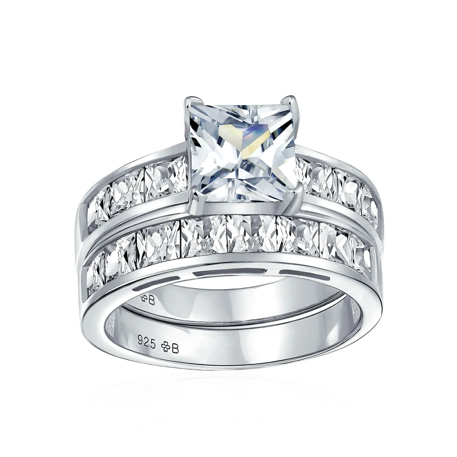 Traditional 2CT Princess Cut Cocktail Statement Ring in Sterling Silver