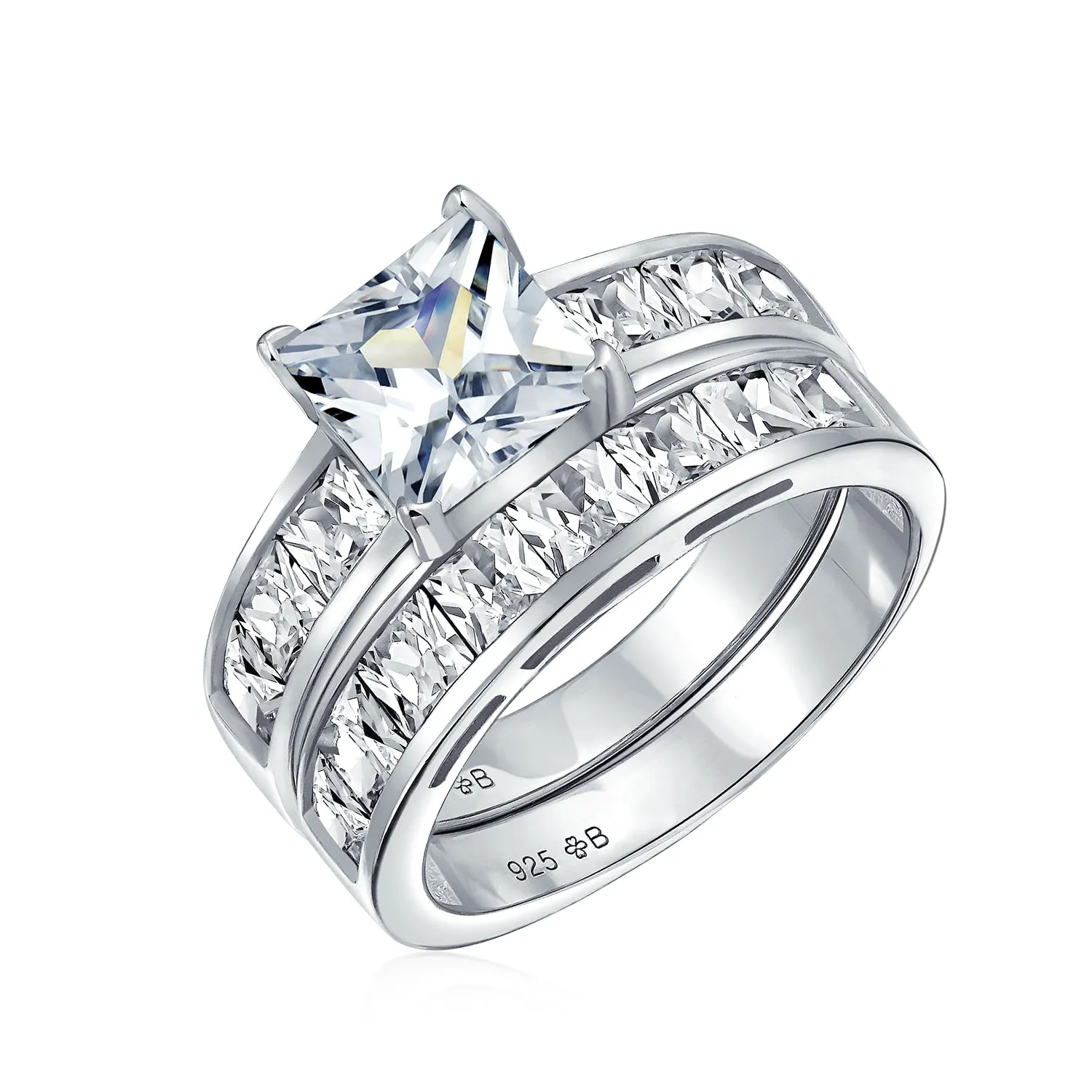 Traditional 2CT Princess Cut Cocktail Statement Ring in Sterling Silver