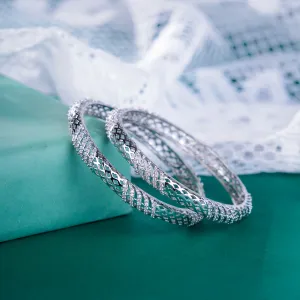 Traditional SkinyTwo Tone AD Bangles (Pack of 2)