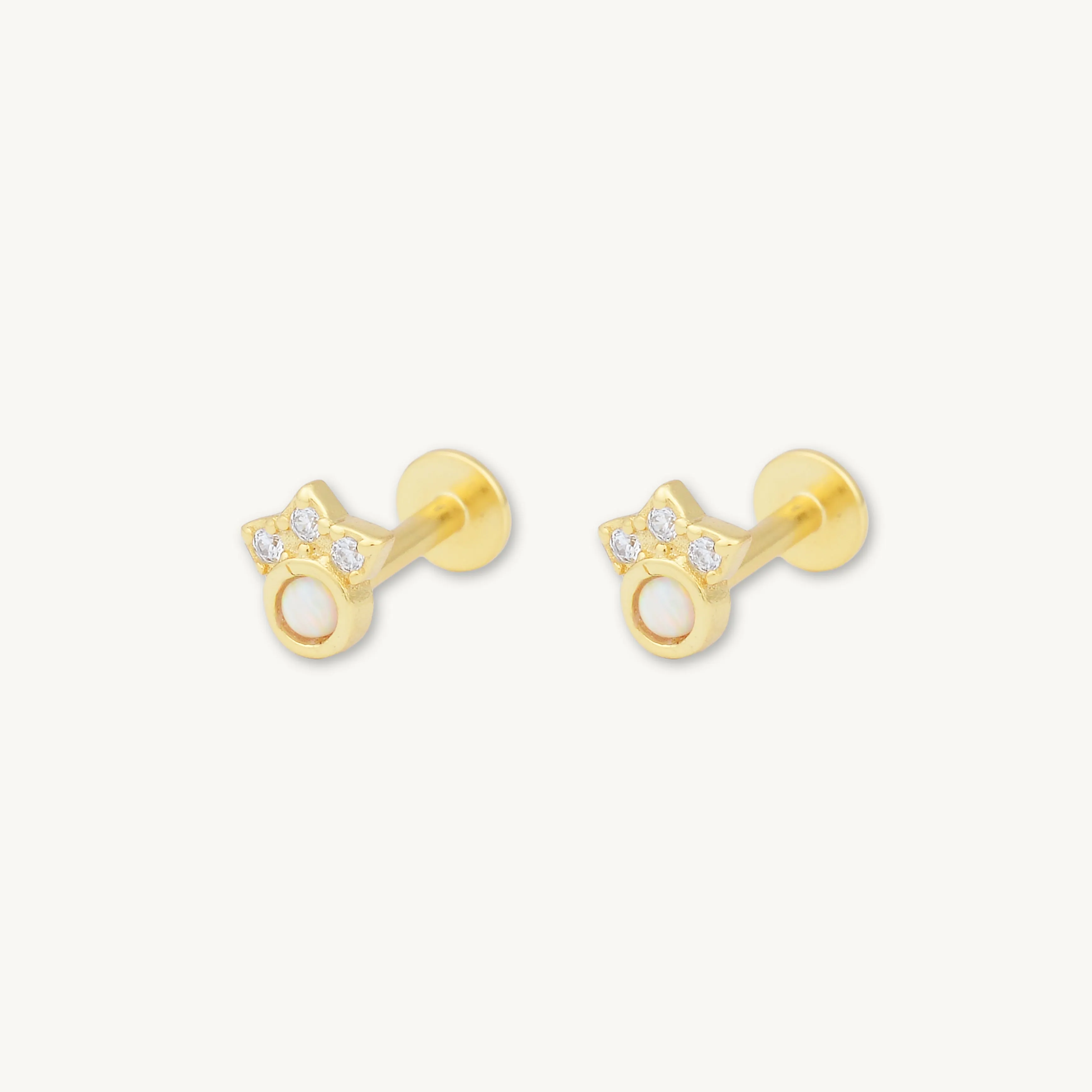 Trio Sapphire Opal Flat Back Earrings