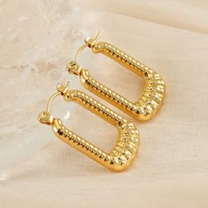 U Shaped Gold Hoop Earring JLT12914