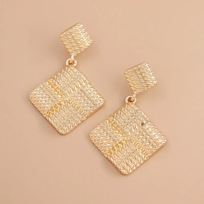 Vienna Verve Metal Square Earrings - Contemporary Fashion Jewelry