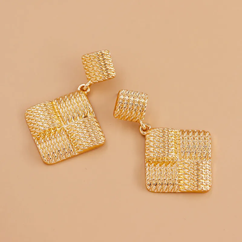 Vienna Verve Metal Square Earrings - Contemporary Fashion Jewelry