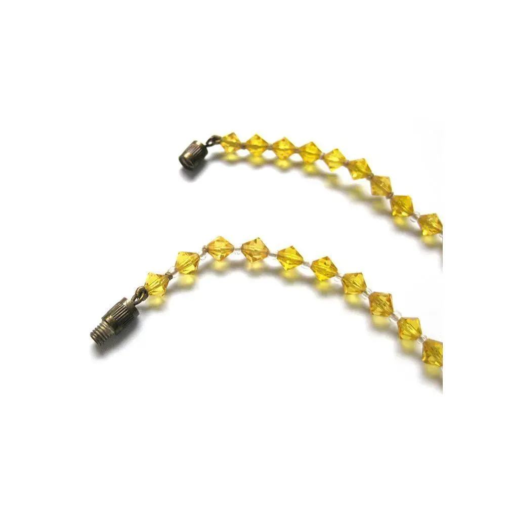 Vintage 1940's Yellow Glass Necklace