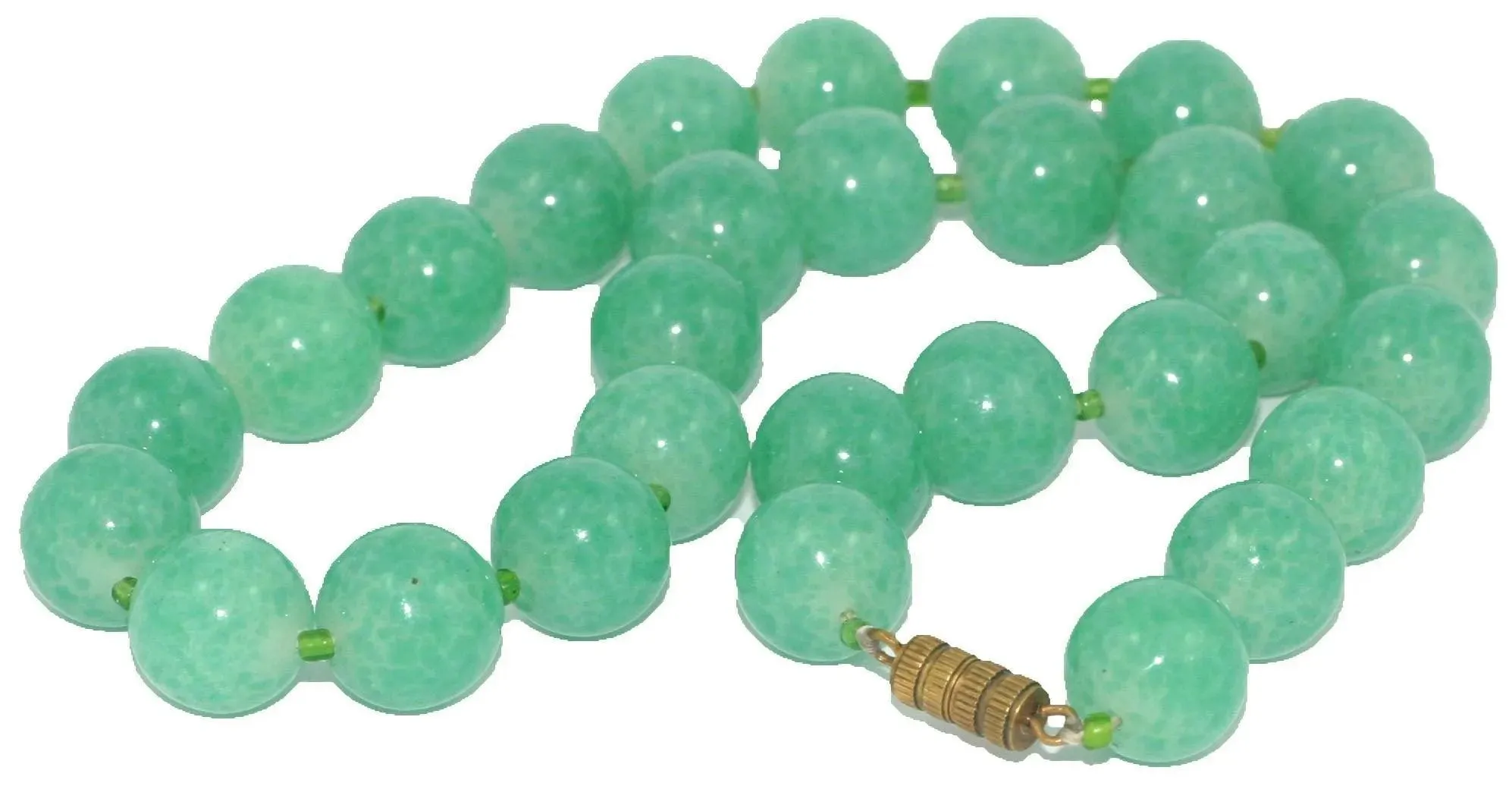 Vintage Green Glass Necklace