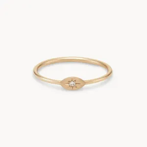 Visionary Evil Eye Diamond Ring (14K Yellow Gold)