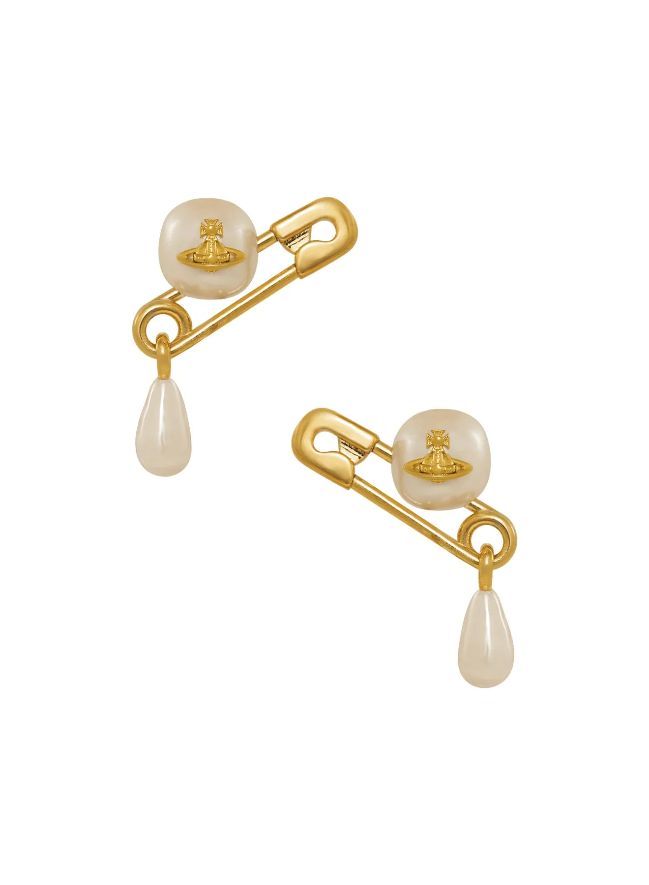 Vivienne Westwood Claude Small Stud Earrings Gold Plated