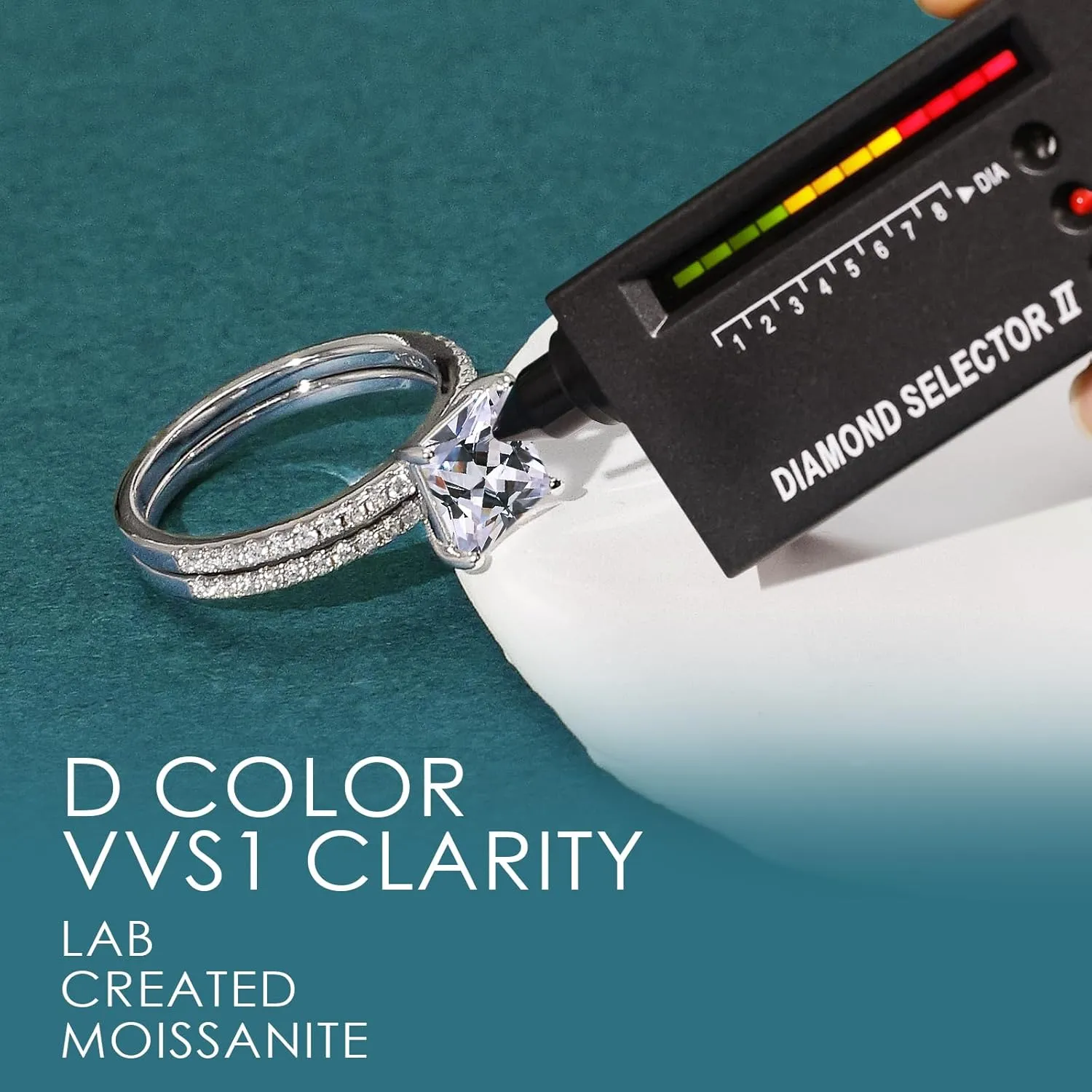 WES 1.8CT Moissanite Engagement Ring for Women Teardrop Bridal Rings Sets Halo Promise Engagement Rings for Women VVS1 D Color Moissanite Diamond With Certificat