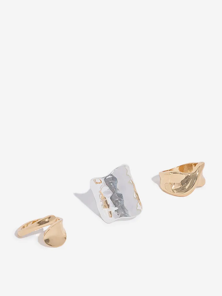Westside Accessories Gold and Silver Rings - Pack of 3