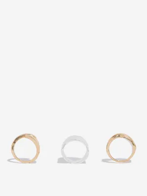 Westside Accessories Gold and Silver Rings - Pack of 3
