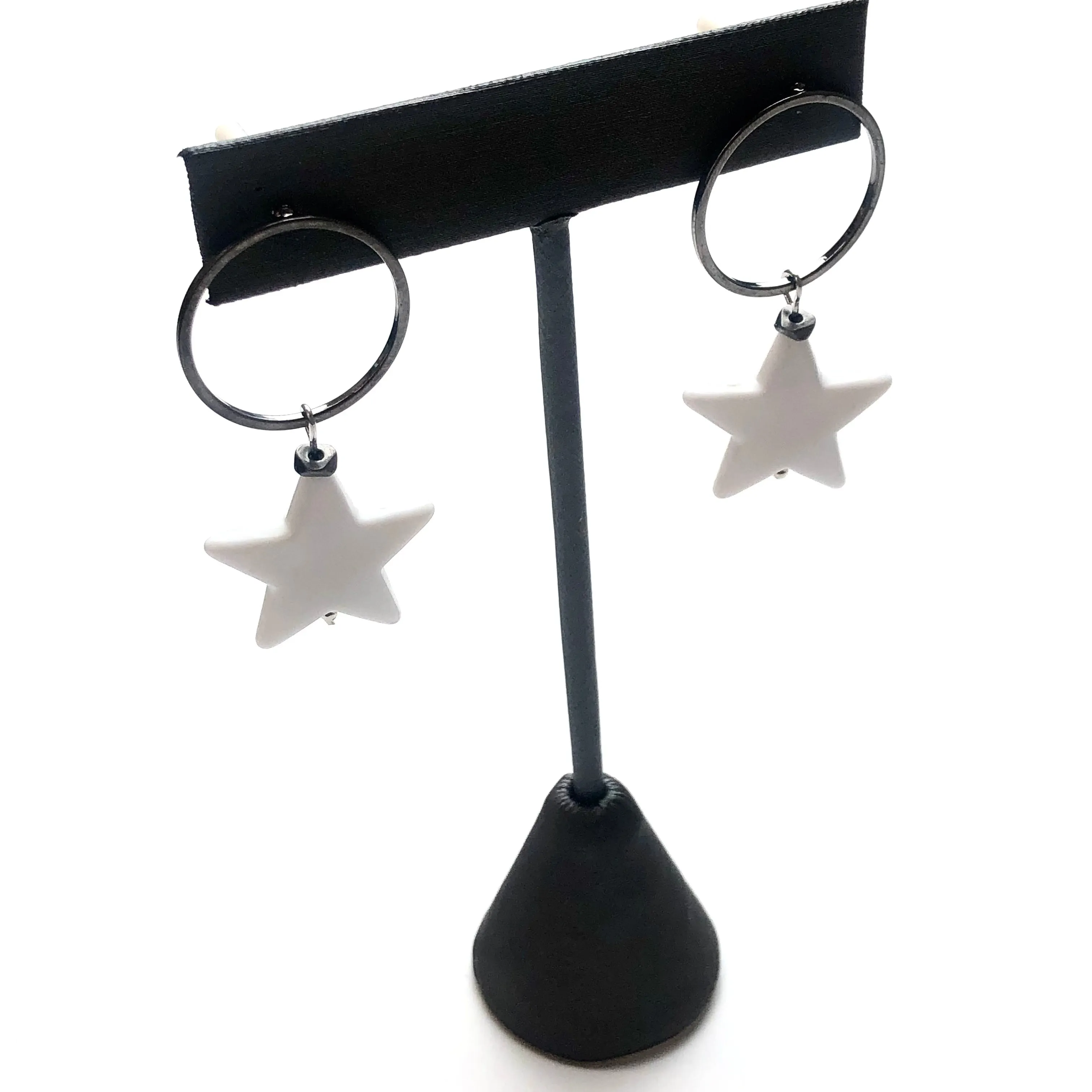 White Star Orb Earrings