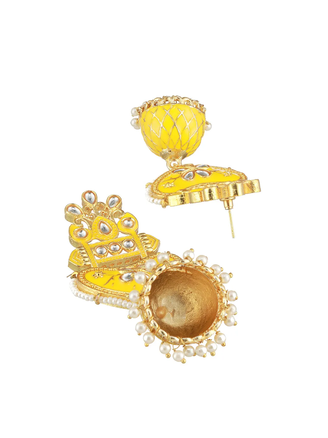 Yellow Contemporary Jhumkas