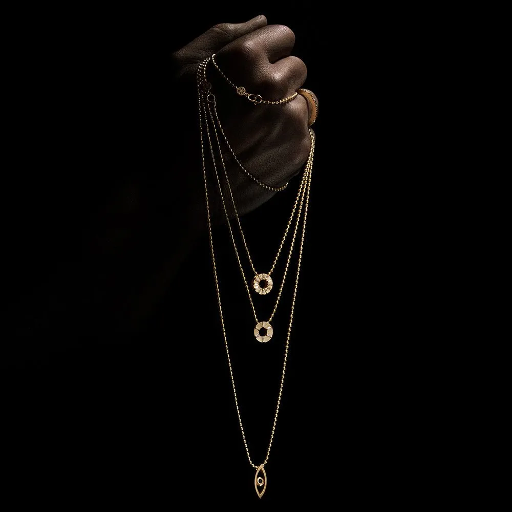 Yellow Gold Mainly Men Reflections Pendant with Black Diamonds