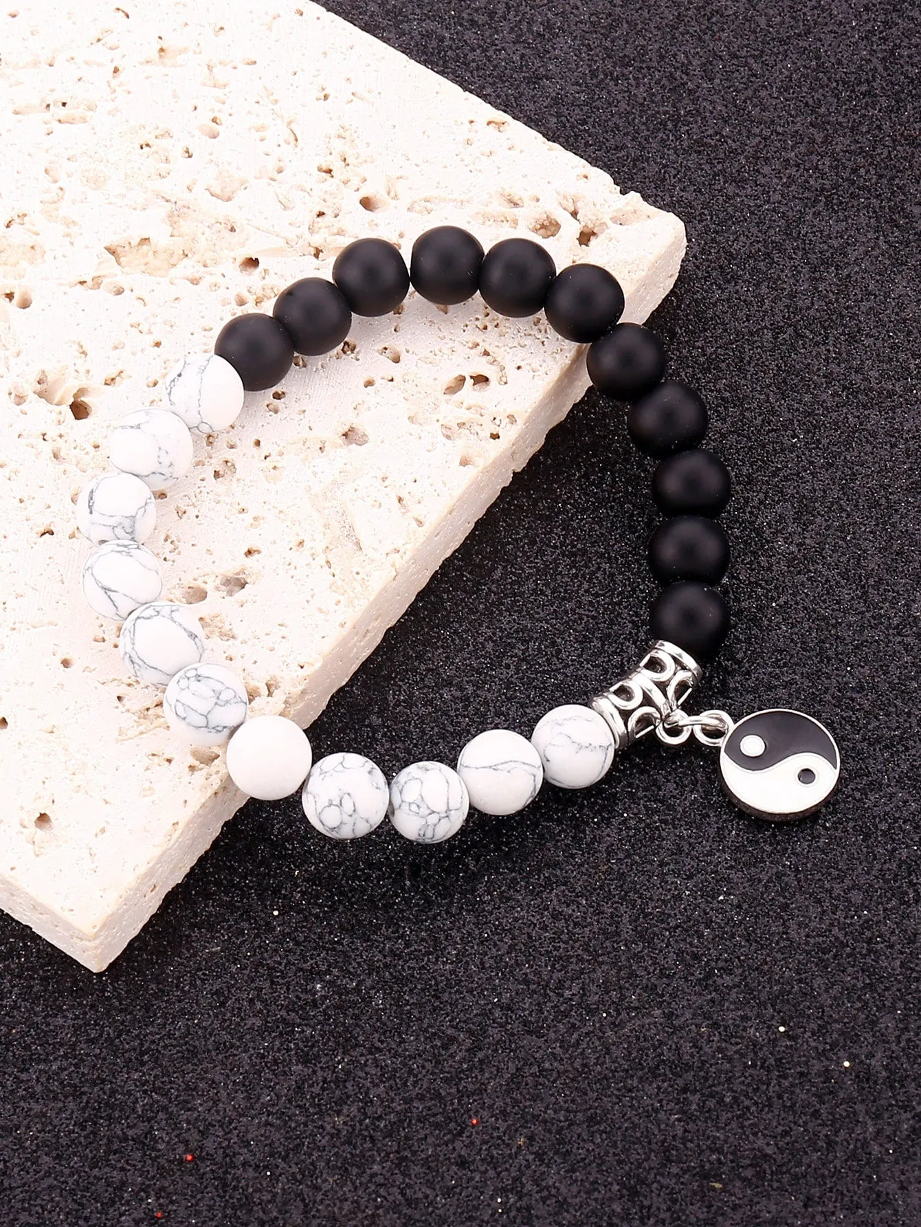 Yin & Yang Charm Beaded Bracelet for Women Crafted Jewelry Stackable Bracelets