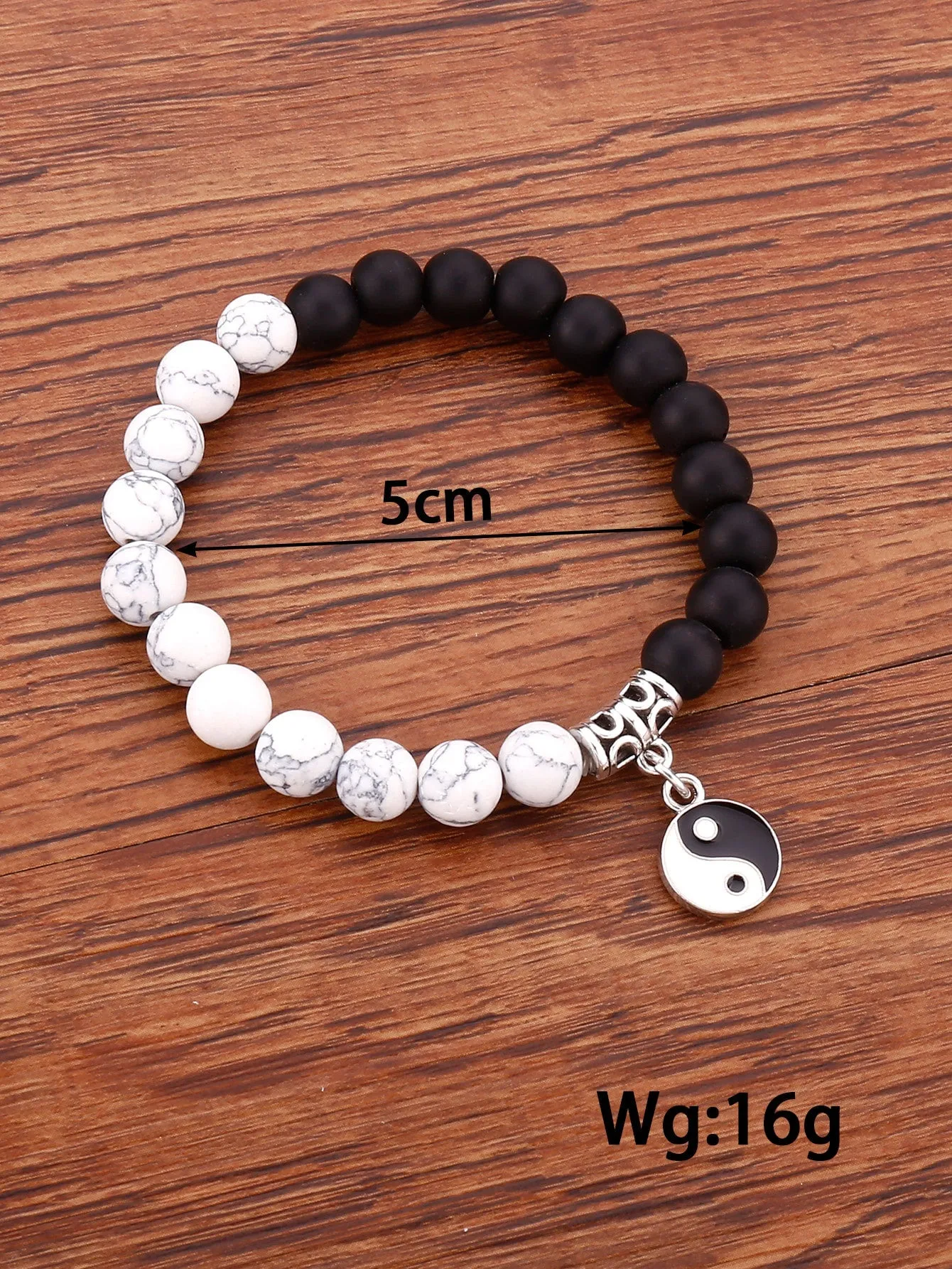 Yin & Yang Charm Beaded Bracelet for Women Crafted Jewelry Stackable Bracelets
