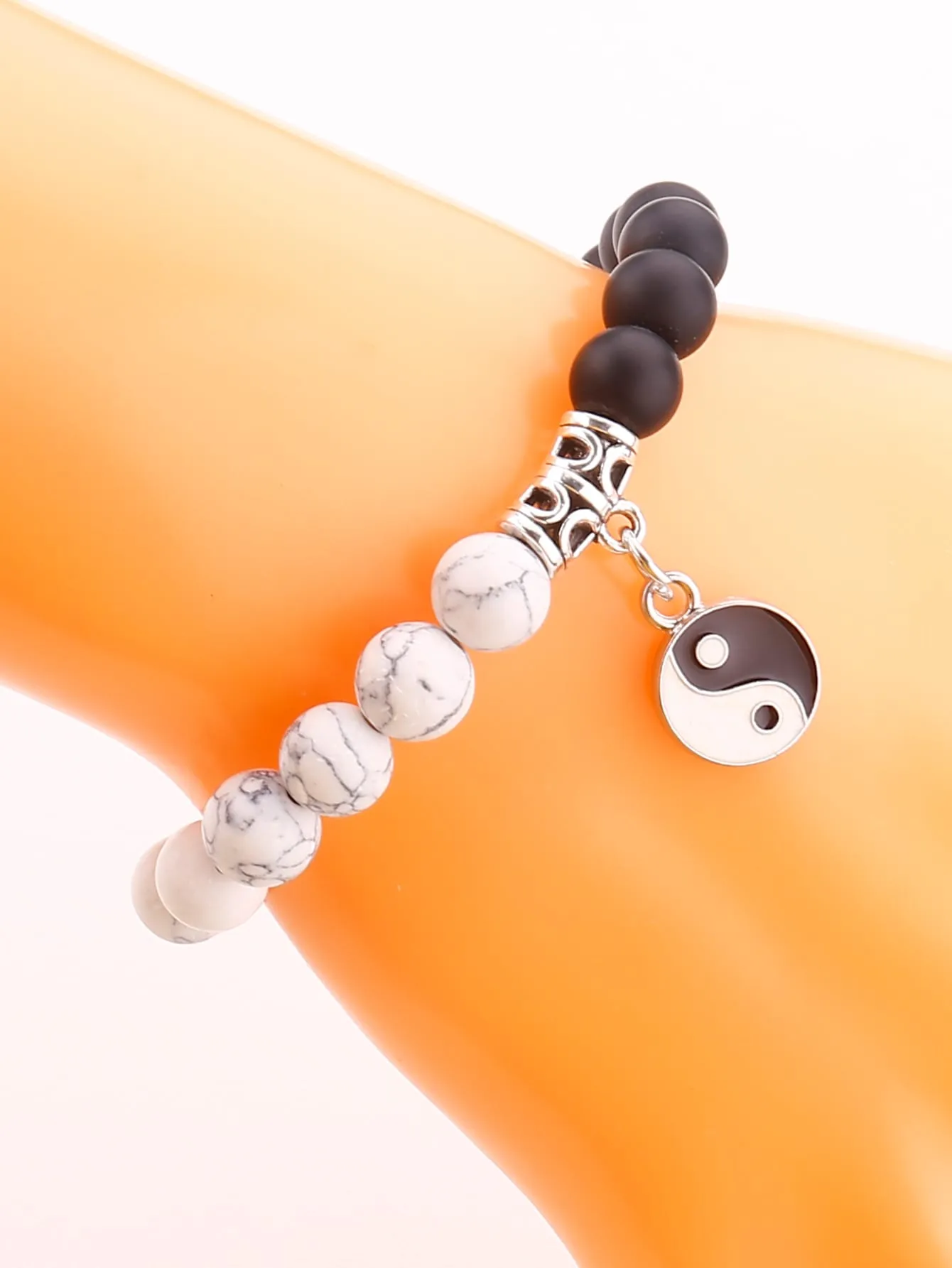 Yin & Yang Charm Beaded Bracelet for Women Crafted Jewelry Stackable Bracelets